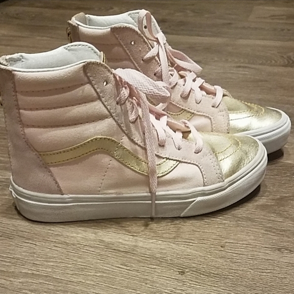 pink and gold vans
